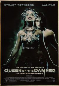h269 QUEEN OF THE DAMNED DS one-sheet movie poster '01 Aaliyah, vampires!
