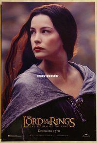 h252 LORD OF THE RINGS: THE RETURN OF THE KING Arwen style teaser DS 1sh '03 sexy Liv Tyler as Arwen!