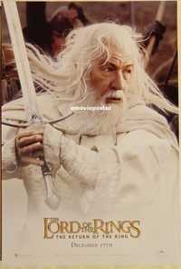 h254 LORD OF THE RINGS: THE RETURN OF THE KING Gandalf style teaser DS 1sh '03 Ian McKellen as Gandalf!