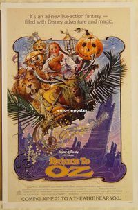 h202 RETURN TO OZ advance one-sheet movie poster '85 Walt Disney, Drew art!