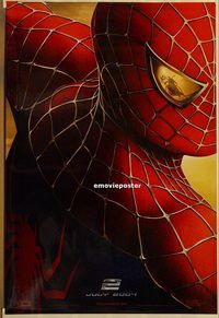 h280 SPIDER-MAN 2 DS teaser one-sheet movie poster '04 Tobey Maguire, Dunst