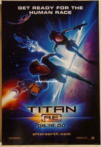 h288 TITAN A.E. DS style A teaser one-sheet movie poster '00 Don Bluth sci-fi!