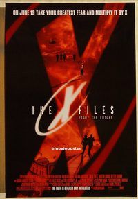 h328 X-FILES advance one-sheet movie poster '98 David Duchovny, Anderson