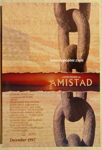 n013 AMISTAD DS advance one-sheet movie poster '97 Freeman, Spielberg