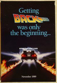 n019 BACK TO THE FUTURE 2 DS teaser one-sheet movie poster '89 Fox, Lloyd