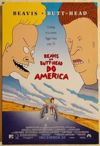 n022 BEAVIS & BUTT-HEAD DO AMERICA advance one-sheet movie poster '96 MTV