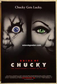 n033 BRIDE OF CHUCKY DS advance one-sheet movie poster '98 Child's Play 4!