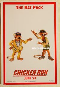 n041 CHICKEN RUN DS teaser one-sheet movie poster '00 The Rat Pack!