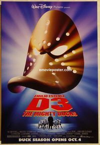 n048 D3: THE MIGHTY DUCKS DS advance one-sheet movie poster '96 Estevez