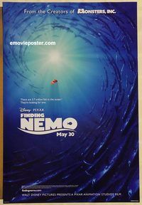 n069 FINDING NEMO DS sun teaser one-sheet movie poster '03 Disney, Pixar
