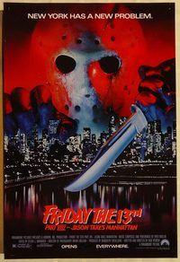 n074 FRIDAY THE 13th 8 advance one-sheet movie poster '89 Todd Shaffer