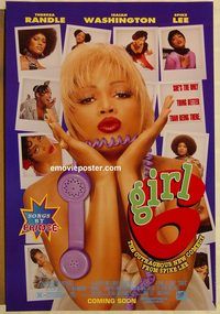 n076 GIRL 6 advance one-sheet movie poster '96 Spike Lee, Theresa Randle
