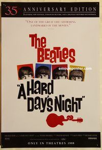 n084 HARD DAY'S NIGHT DS advance one-sheet movie poster R99 The Beatles