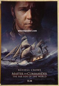 n123 MASTER & COMMANDER DS advance one-sheet movie poster '03 Russell Crowe
