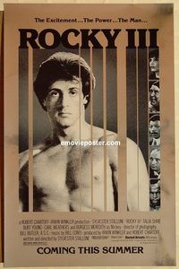 n166 ROCKY 3 advance foil one-sheet movie poster '82 Sylvester Stallone