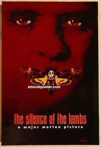 n177 SILENCE OF THE LAMBS DS style B teaser one-sheet movie poster '90