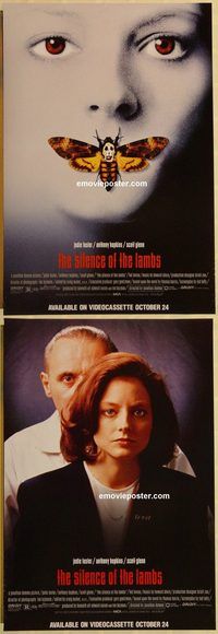 n176 SILENCE OF THE LAMBS DS advance video one-sheet movie poster '90Foster
