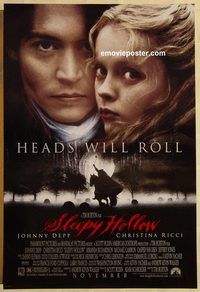 n180 SLEEPY HOLLOW DS advance one-sheet movie poster '99 Johnny Depp