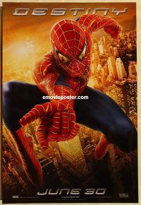 n186 SPIDER-MAN 2 Destiny DS teaser one-sheet movie poster '04Tobey Maguire