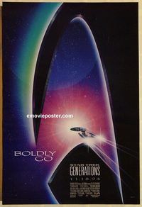 n191 STAR TREK: GENERATIONS advance one-sheet movie poster '94 Stewart