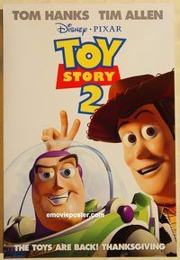 n207 TOY STORY 2 DS advance one-sheet movie poster '99 Tom Hanks, Tim Allen