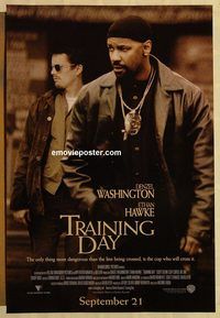 n208 TRAINING DAY DS advance one-sheet movie poster '01 Washington, Hawke