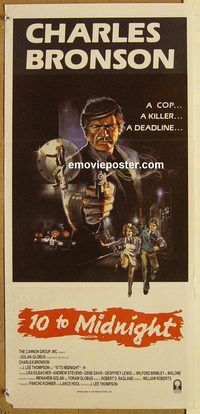 q165 10 TO MIDNIGHT Australian daybill movie poster '83 Charles Bronson