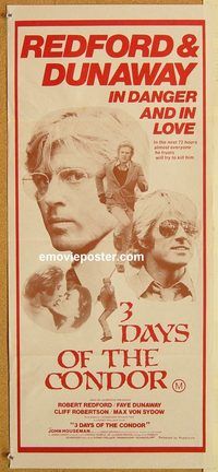 q173 3 DAYS OF THE CONDOR Australian daybill movie poster '75 Redford