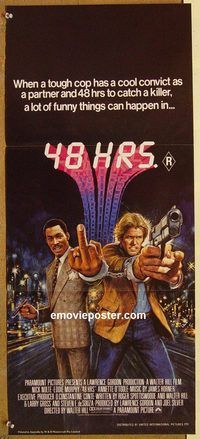 q176 48 HOURS Australian daybill movie poster '82 Nick Nolte, Eddie Murphy
