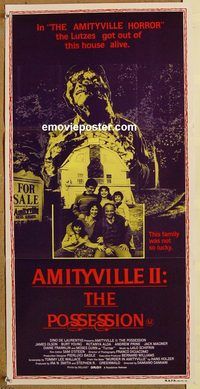 p038 AMITYVILLE 2 Australian daybill movie poster '82 Damiani, horror!