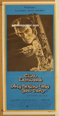 p044 ANY WHICH WAY YOU CAN Australian daybill movie poster '80 Eastwood