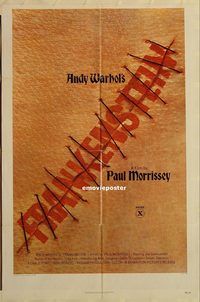 t036 ANDY WARHOL'S FRANKENSTEIN one-sheet movie poster '74 3D