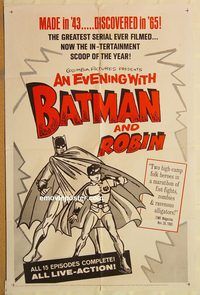 t061 BATMAN one-sheet movie poster R65 Robin, DC Comics serial!