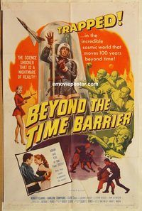 t076 BEYOND THE TIME BARRIER one-sheet movie poster '59 Edgar Ulmer, AIP