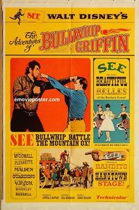 v022 ADVENTURES OF BULLWHIP GRIFFIN one-sheet movie poster '66 Disney
