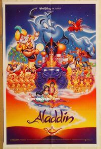 v029 ALADDIN DS one-sheet movie poster '92 Walt Disney cartoon!