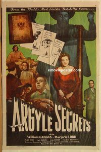 v074 ARGYLE SECRETS one-sheet movie poster '48 film noir, William Gargan