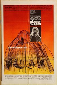 v001 PLANET OF THE APES one-sheet movie poster '68 Charlton Heston