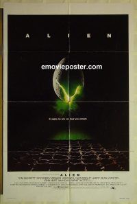 y042 ALIEN one-sheet movie poster '79 Sigourney Weaver, sci-fi!