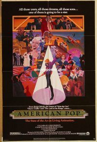 y058 AMERICAN POP one-sheet movie poster '81 Ralph Bakshi, rock 'n' roll!