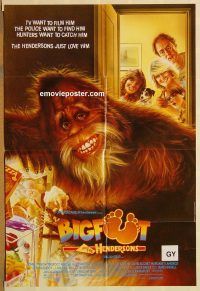 y506 HARRY & THE HENDERSONS Aust one-sheet movie poster '87 John Lithgow
