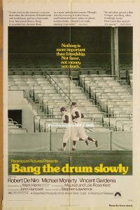 y082 BANG THE DRUM SLOWLY one-sheet movie poster '73 De Niro, baseball!