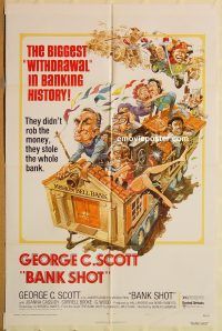 y083 BANK SHOT one-sheet movie poster '74 George C. Scott, Jack Davis art!