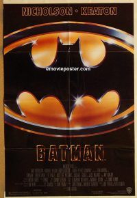 y084 BATMAN style C one-sheet movie poster '89 Michael Keaton, Nicholson