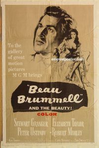 y090 BEAU BRUMMELL one-sheet movie poster '54 Liz Taylor, Stewart Granger