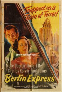 y099 BERLIN EXPRESS one-sheet movie poster '48 Merle Oberon, Robert Ryan