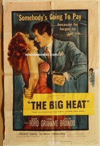 y110 BIG HEAT one-sheet movie poster '53 Glenn Ford, Gloria Grahame
