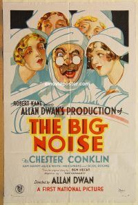 y113 BIG NOISE one-sheet movie poster '28 Chester Conklin, White