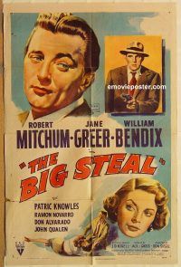 y116 BIG STEAL one-sheet movie poster '49 Robert Mitchum, Jane Greer