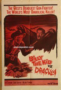 y117 BILLY THE KID VS DRACULA one-sheet movie poster '65 John Carradine